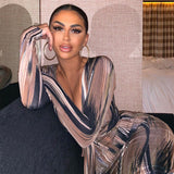 Women Dresses Spring Sexy Long Sleeve V-neck Dress
