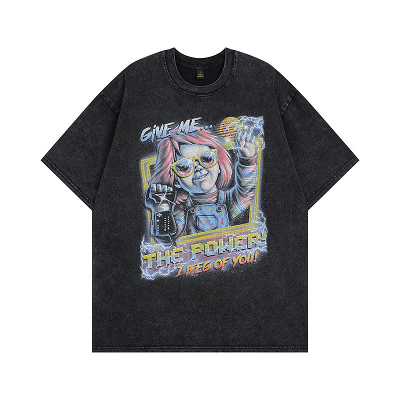 Men's T Shirt Vintage Short-Sleeved T-shirt Men's and Women's Retro Oversize Couple Tee
