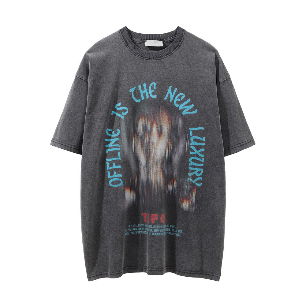 Men Vintage T-Shirt Science Fiction Figure Printed Men's Short-Sleeved T-shirt