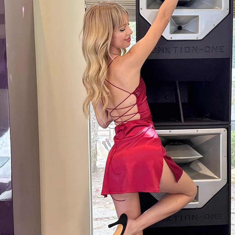Women Dresses Spring and Summer Sexy Backless Sheath Dress