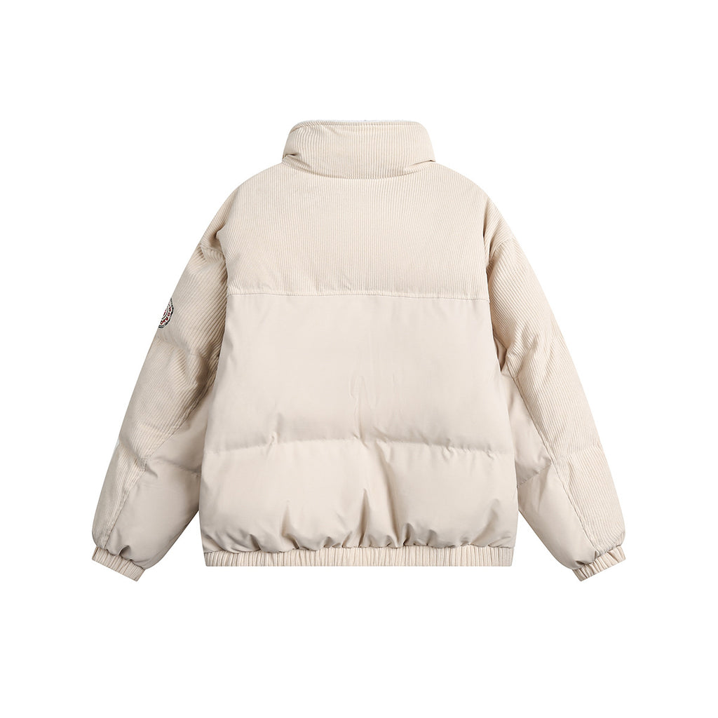 Unisex Coat Winter Corduroy Stitching Cotton Jacket