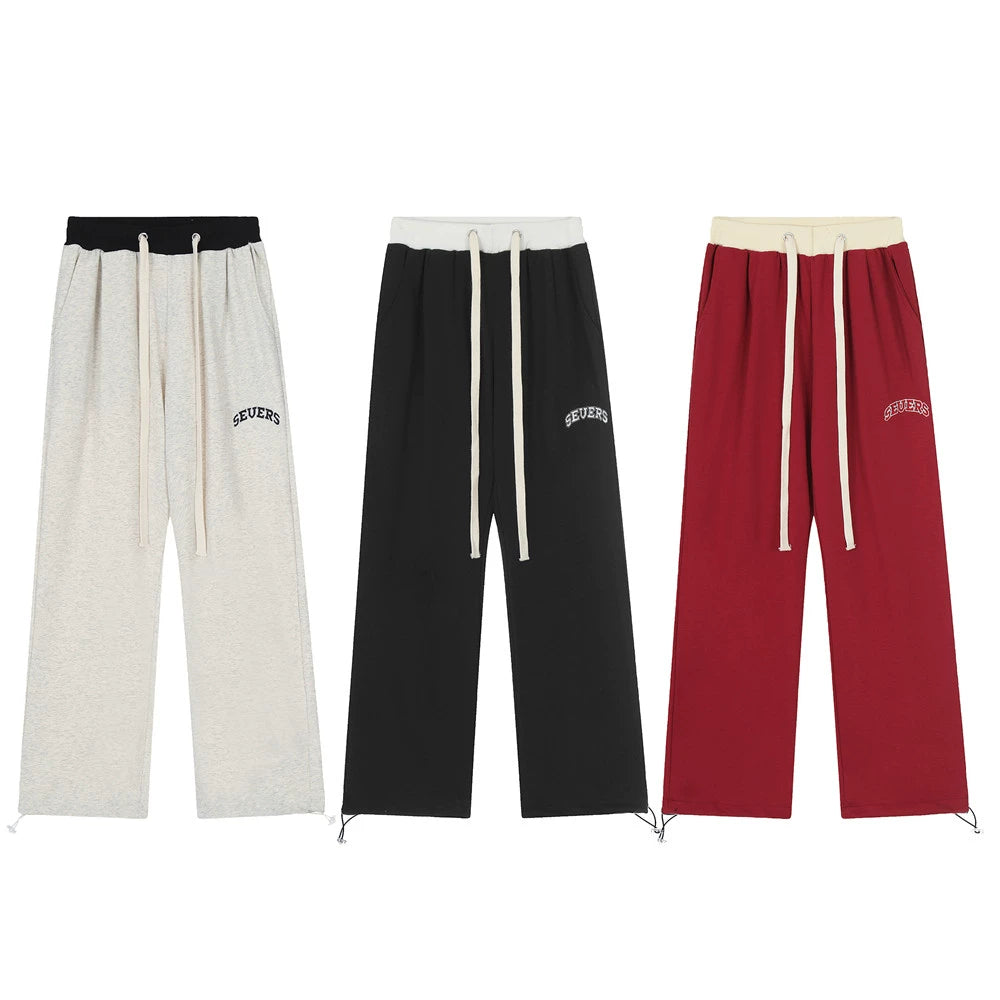 Men Sweatpants Exercise Casual Pants Men's Baggy Straight Trousers Drawstring Pants Feet Ankle Banded Pants Sweatpants