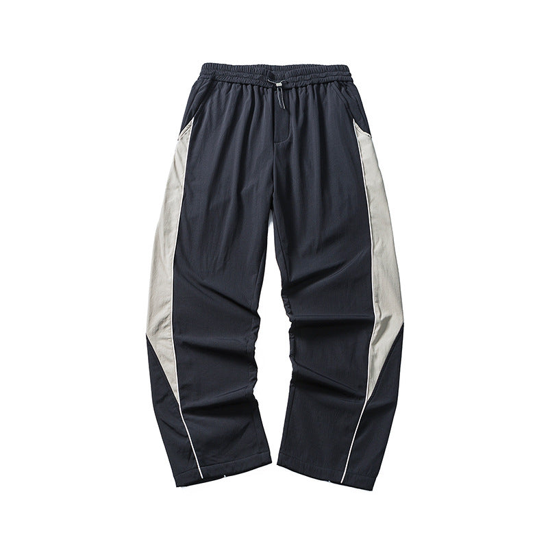Men Pants Autumn Straight Casual Pants Retro Functional Curved Trousers
