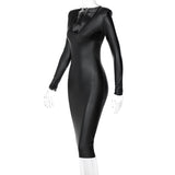 Women Dresses Spring V-neck Long-Sleeve Dress