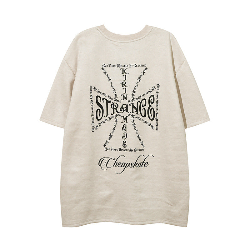 Men T Shirt Cross Printed Short Sleeve T-shirt