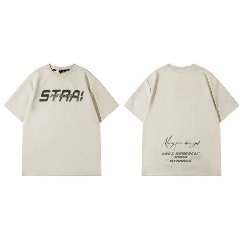 Men T Shirt Cross Printed Short Sleeve T-shirt