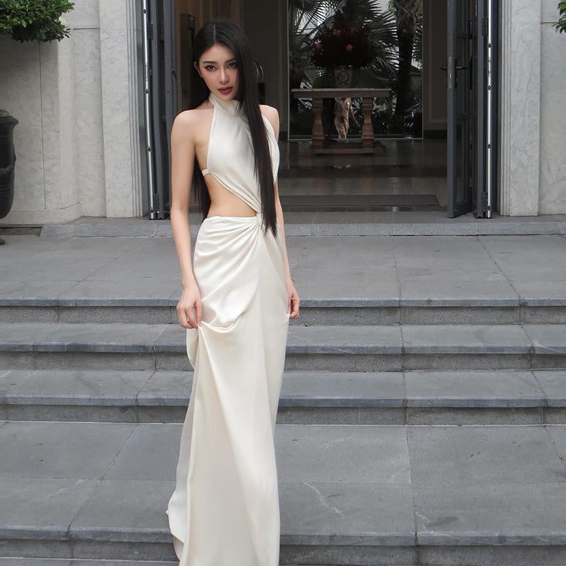 Women Dresses Sleeveless Dress Spring Slim-Fitting Maxi Dress