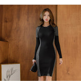 Women Maxi Dress Autumn and Winter Knitting Package Hip Sweater Dress Dress