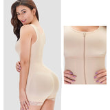 Large Size One-Piece Front Zipper Belly Contracting Push up Chest Support Hip Lift Body Shaping Underwear