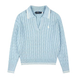 Rl ralph pony polo collar casualpullover wool sweater sweatertopsknittingfall and winter macaron couple