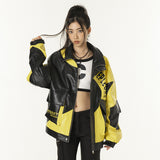 Unisex Jacket Autumn Stitching Letter Jacket