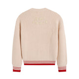 Ami araunriflovetopswool applique round neck pullover knitting shirt fall and winter couplelong sleeves
