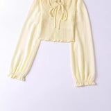 Women Tops Summer Retro Sexy Square-Neck Chiffon Shirt
