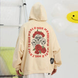 Men Hoodie Vintage Rose Printed Hoodie