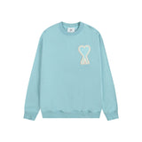Amiaheoinelove chapter towel embroidered macaron color looselong sleevescouplesweatshirt round neckfall and winter