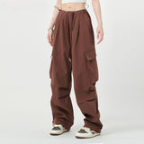 Women Sweatpants Retro Overalls Men and Women Loose Wide-Leg Casual Pants