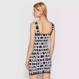 Women Dresses Summer Bandage Dress Square Collar Zipper Ultra Short Dress (Ont0408)