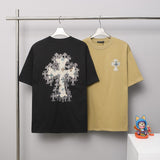 Ch hip-hop t shirts ch short-sleeved high-temperature ironing cross craft loosecasual american heavy weight short-sleeved