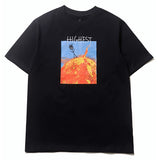 Hip-hop t-shirts: spring/summer short-sleeve abstract letter foam loose fit trendy tee