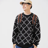 Unisex Sweater Winter Woven Plaid Sweater