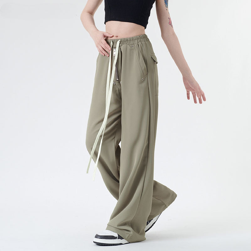 Women Sweatpants Straight-Leg Trousers Men and Women Hiphop Loose Dancing Wide-Leg Casual Pants