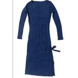 Women Maxi Dress Autumn Winter Sexy Long Sleeve V-neck Knitted Sheath Dress