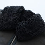 Women Leather Jacket Winter Fur Lapel Women's Leather Jacket Warm Coat