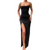 Robe Bridgerton Summer Sexy Split Tight Backless Sling Dress