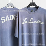 saint m t shirts s.m french letter limited edition crew neck pullover short sleeve t-shirt