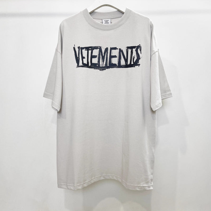 Vetements T Shirts VTM Werther Cute Letter Graffiti Loose Short Sleeve T-shirt