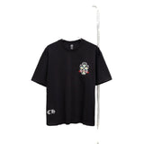 Ch hip-hop t shirts ch short-sleeved sanskrit cross colorfulembroiderloosecasualpure cotton american heavy weight short-sleeved