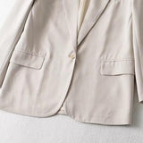 Women Suits Autumn Loose Mid-Length Simple Suit Jacket Cardigan