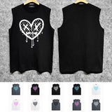 Amiri tank top splash paint heartprinting