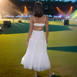 Coachella Dress Women's V-Neck Sleeveless Splicing Long Dress