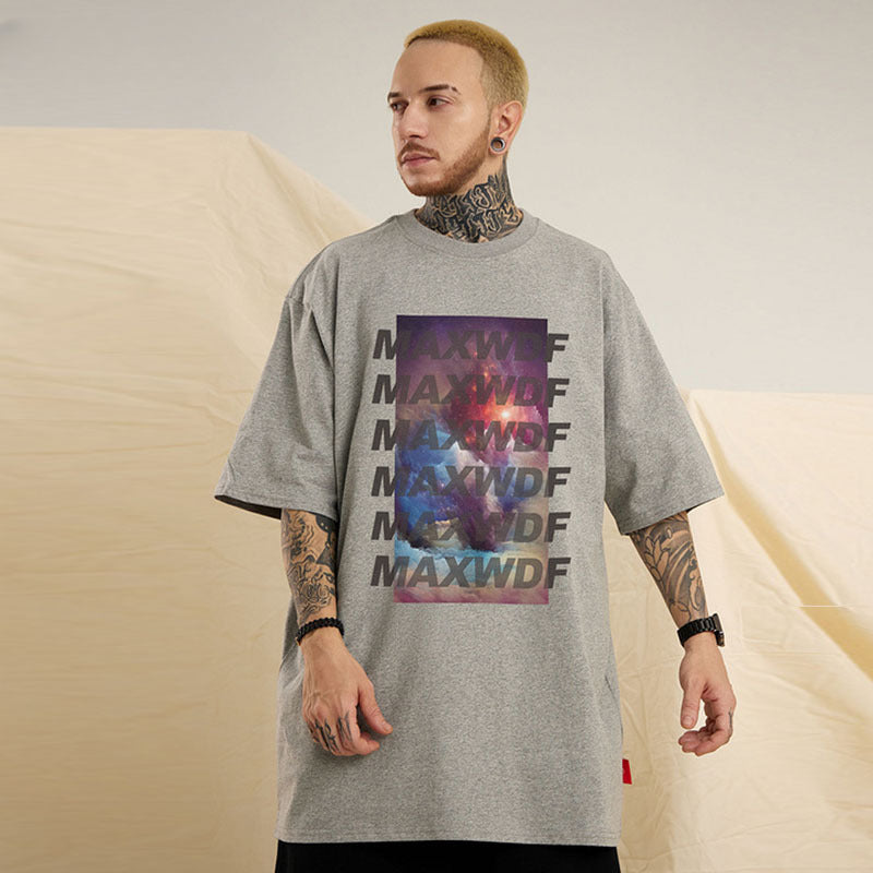 Men T Shirt Casual Loose Oversize Summer Couple Wear Half Sleeve T-shirt