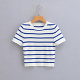 Women Sweater Knitwear Spring round Neck T-shirt Shory Style Ice Silk Pullover Knitwear T-shirt Top