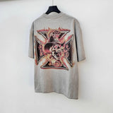 saint m t shirts s.m. flame skull graphic crewneck pullover t-shirt