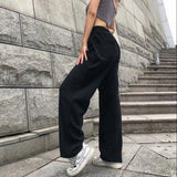 Women Sweatpants Loose Wide Leg Knitted Sports Casual Sweatpants Harem Pants
