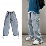 Men Jeans Spring and Autumn Jeans Men's Business Shirt Straight-Leg Pants Loose Wide Leg Pants