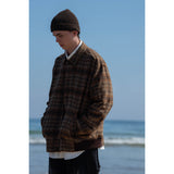 Unisex Jacket Vintage Jacket Men's Plaid Spring and Autumn Coat