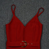Women's Evening Dress Strap Belt Dress Sexy Slim Fit Bandage Dress