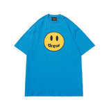 Drew house tshirt r collection d@ew smiley face letter print crew neck pullover short sleeve wholesale single piece
