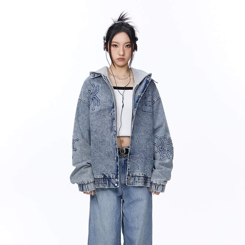 Unisex Jacket Autumn Three-Dimensional Spider Jeans