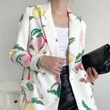 Women Suits Fall Fruit Printed Small Suit