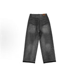 Saint m t pants s.m distressed ripped letter logo straightleg jeans
