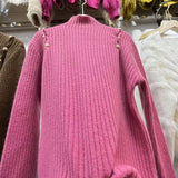 Women Knitted Pullover Autumn and Winter Turtleneck Knitted Pullover Sweater