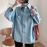 Women Jacket Spring Leisure Washed-out Denim Jacket Coat