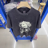 saint m t shirts s.m. glow-in-the-dark distressed crew neck pullover short sleeve t-shirt