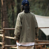Unisex Jacket Vintage Coat Men's and Women's Loose Multi-Pocket Workwear Jacket