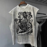 saint m t shirts s.m cartoon harley pattern crew neck pullover tank top
